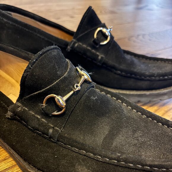 Gucci Suede Horsebit Loafers - Picture 1 of 7